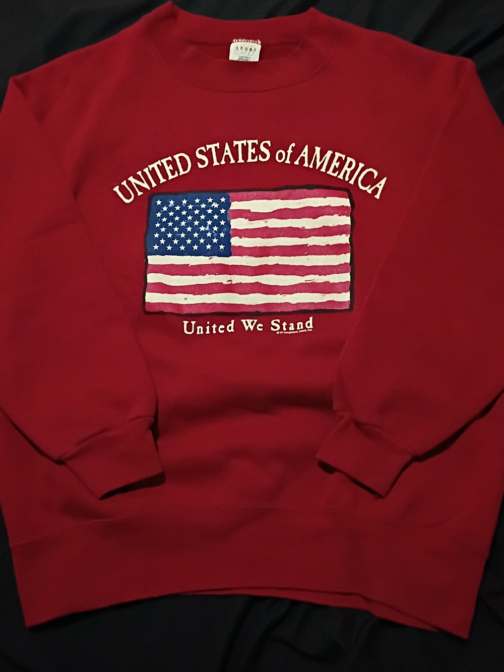Vintage Preppy Cottagecore Saint Johns Bay Sport United States Flag Red Crewneck